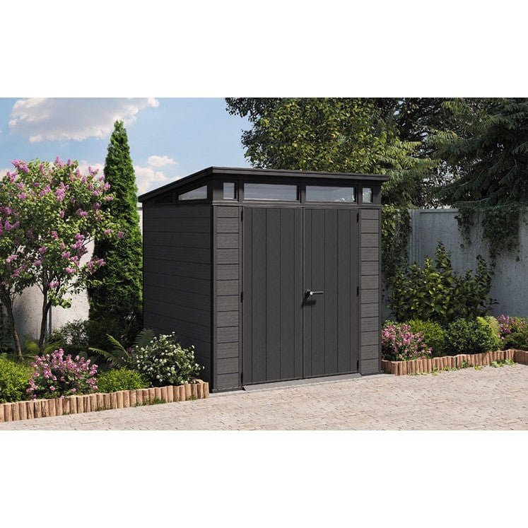 Keter 7x 7 Cortina Heavy Duty Plastic Pent Shed – Dark Grey - Image 5