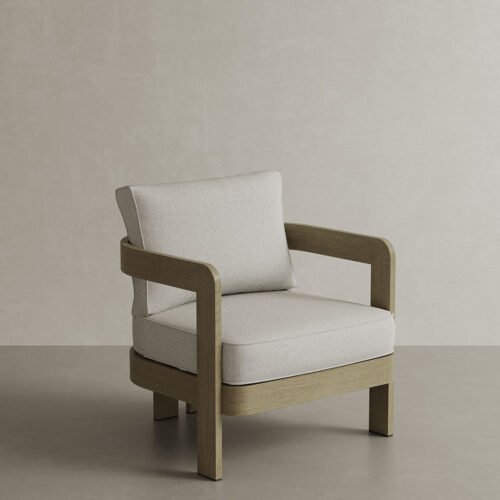 N3 Oak Lounge Chair Bone Canvas