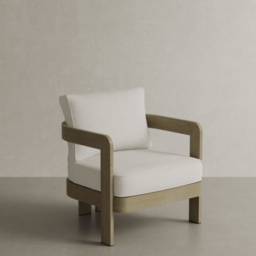 N3 Oak Lounge Chair Cirrus Textured Weave