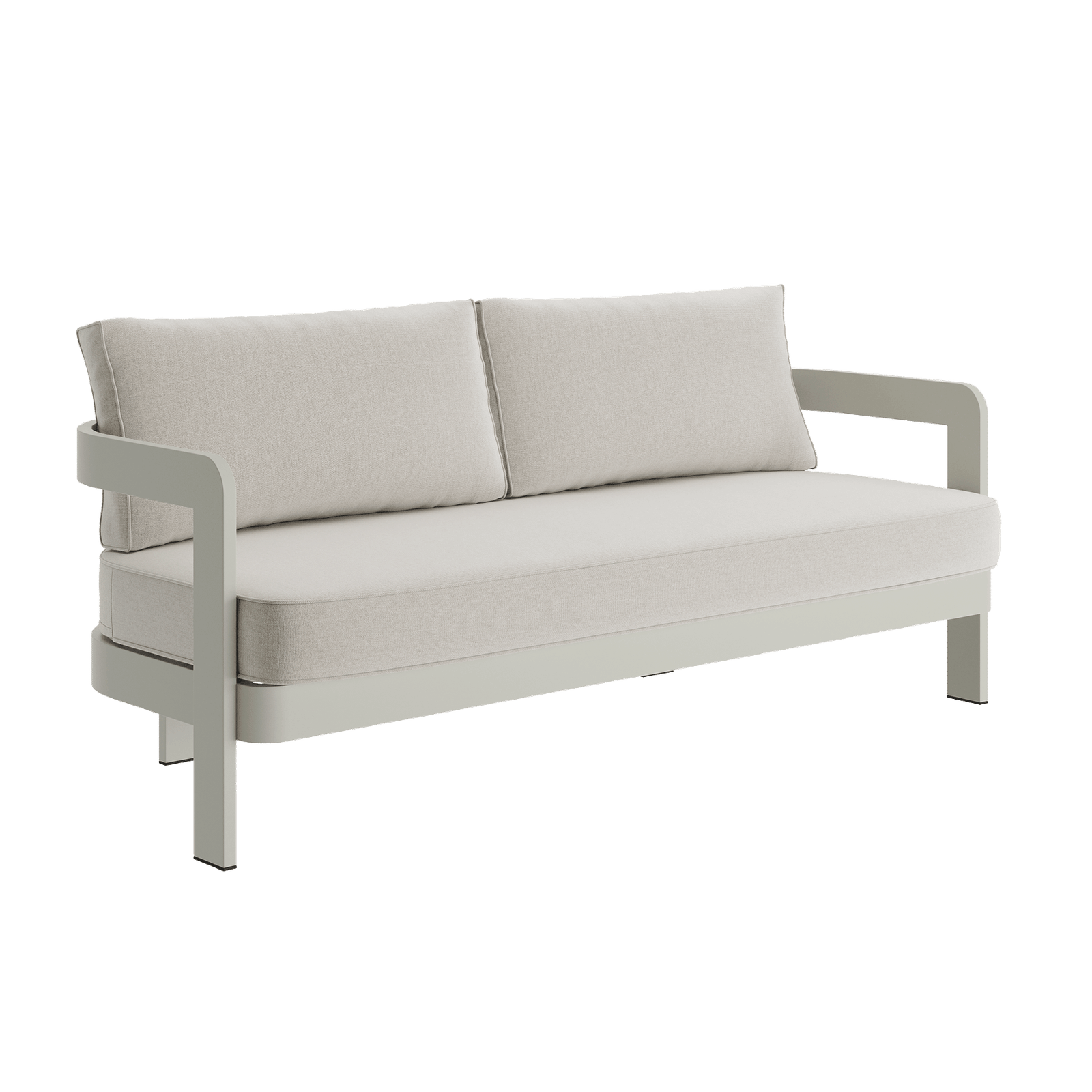 N3 Taupe Three Seater Sofa Bone Canvas - Image 2