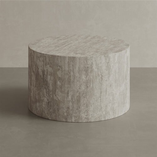 Porto Travertine Coffee Table, White