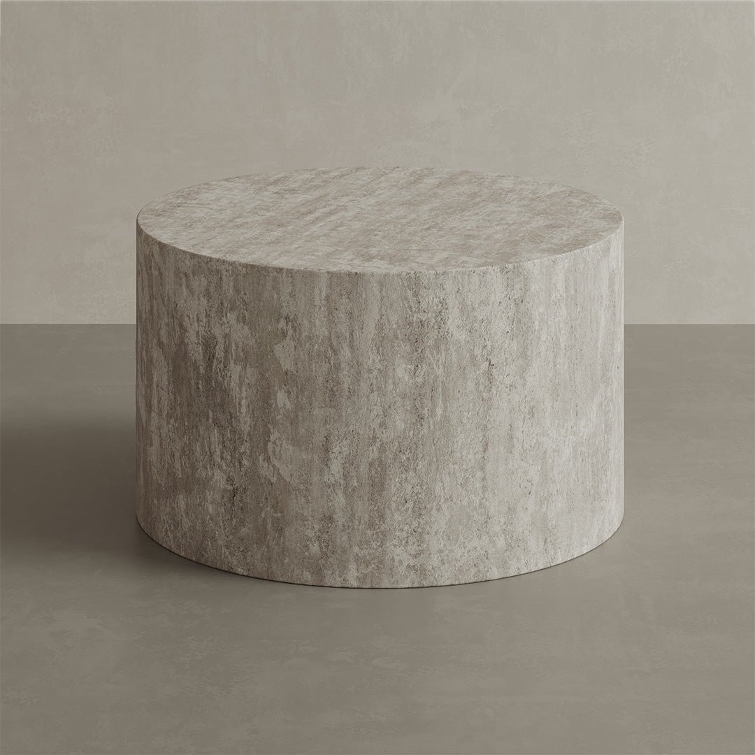 Porto Travertine Coffee Table, White