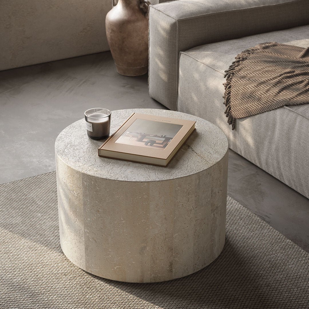 Porto Travertine Coffee Table, White - Image 2